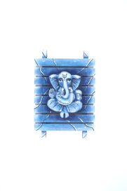 Terracotta Wood Frame - Blue Ganesha