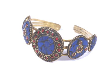 Nepali Stone Brass Bracelet in Blue