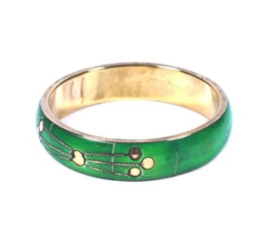 Stylish Brass Bangle in Green