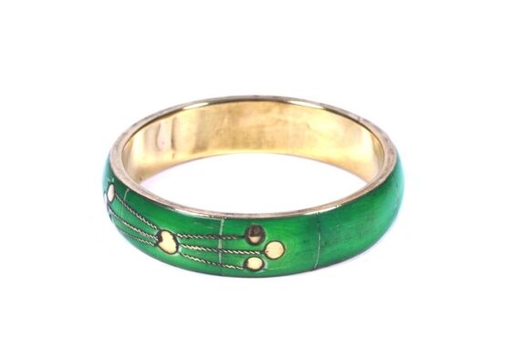 Stylish Brass Bangle in Green