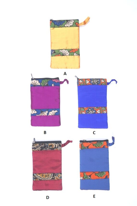 Ethnic Kalamkari Two Patch Mobile Pouches