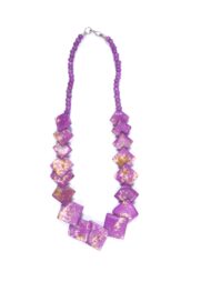 Trendy Resin Necklace in Purple