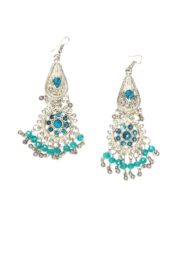 Afghani Metal Earrings in Blue