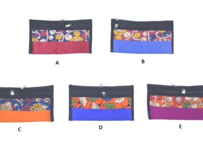 Ethnic Kalamkari Silk Two Zip Purse