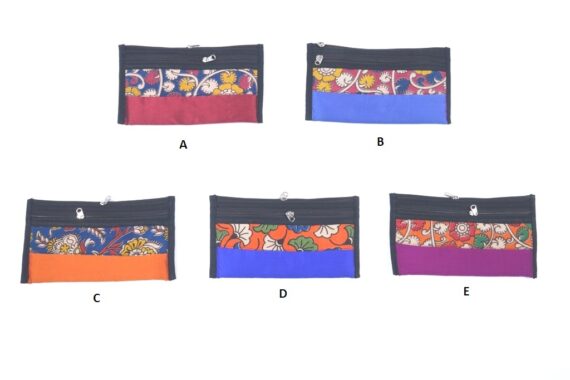 Ethnic Kalamkari Silk Two Zip Purse