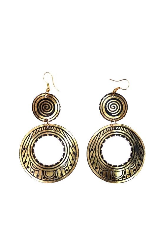 Metal Circle Brass Earrings