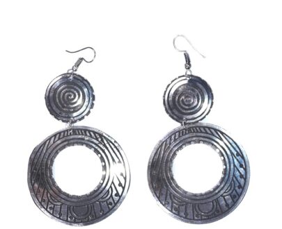 Black Metal Circle Earrings