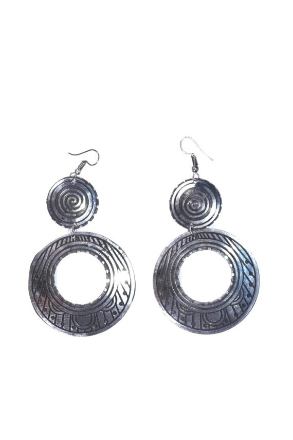 Black Metal Circle Earrings