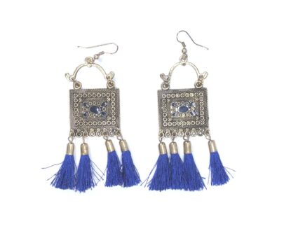 Designer Tassel Earring in Navy