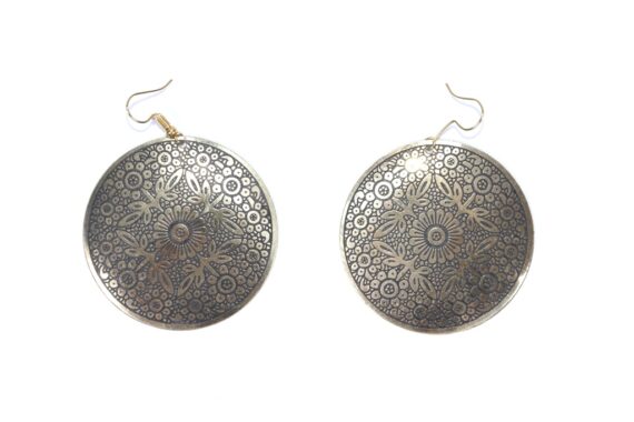 Metal Embossed Light Weight Earrings