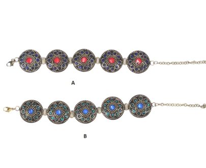 Trendy Nepali Stone Brass Round Bracelet