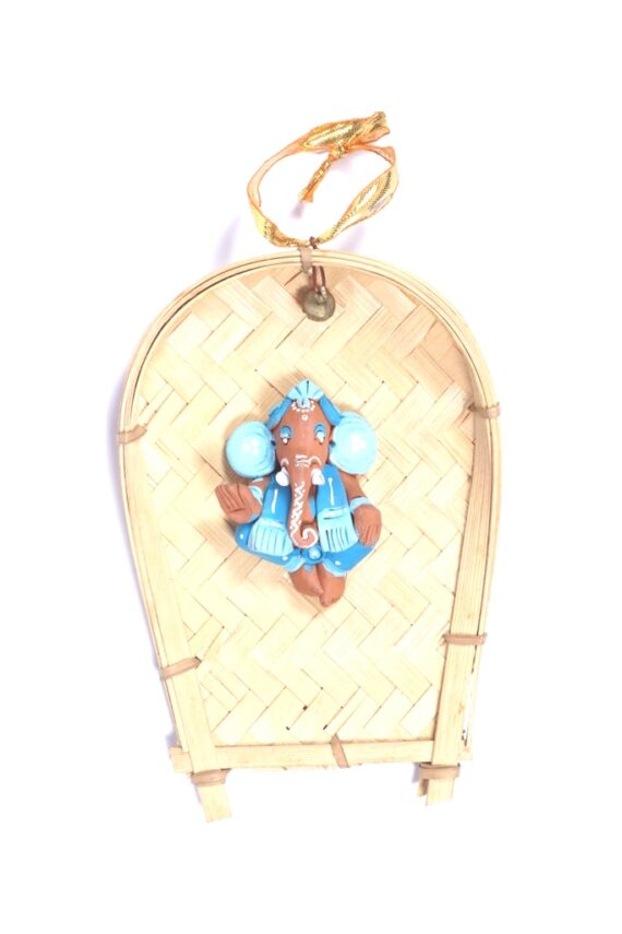 Cute Terracotta Ganesha Bamboo Wall Hangings