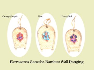 Cute Terracotta Ganesha Bamboo Wall Hangings