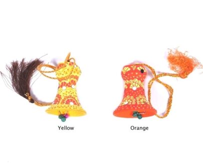 Terracotta Pastel Painted Bells - Orange-Yellow