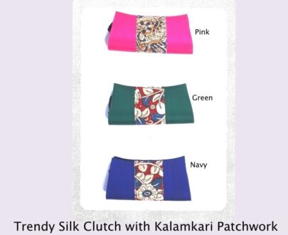 Trendy Silk Clutches with Kalamkari Patchwork