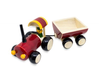 Channapatna Tractor Toy in Red