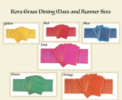 kora grass dining mats and runners sets