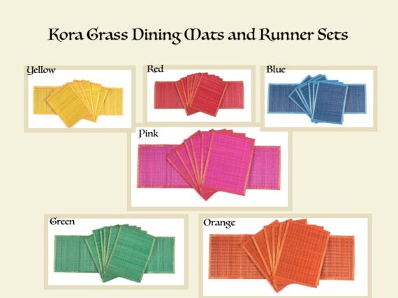 kora grass dining mats and runners sets