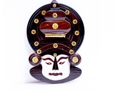 Kerala Handicrafts Rosewood 'Kathakali Face' Wall Hanging